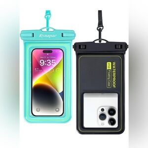 Waterproof Floating Phone Case - 2pack - Black and Teal